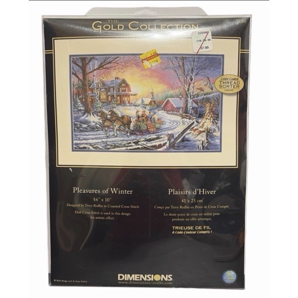 Dimensions 35208 Pleasures of Winter Counted Cross Stitch Kit Gold Collection